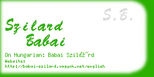 szilard babai business card